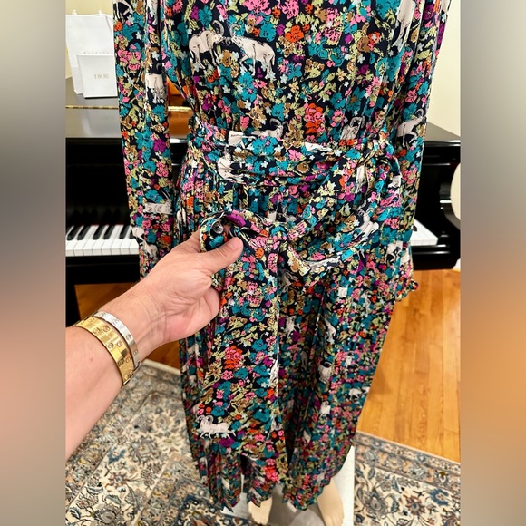 NWT Spring Summer Minimalist Retro J. Crew Animal Floral Print Dress - Picture 11 of 17